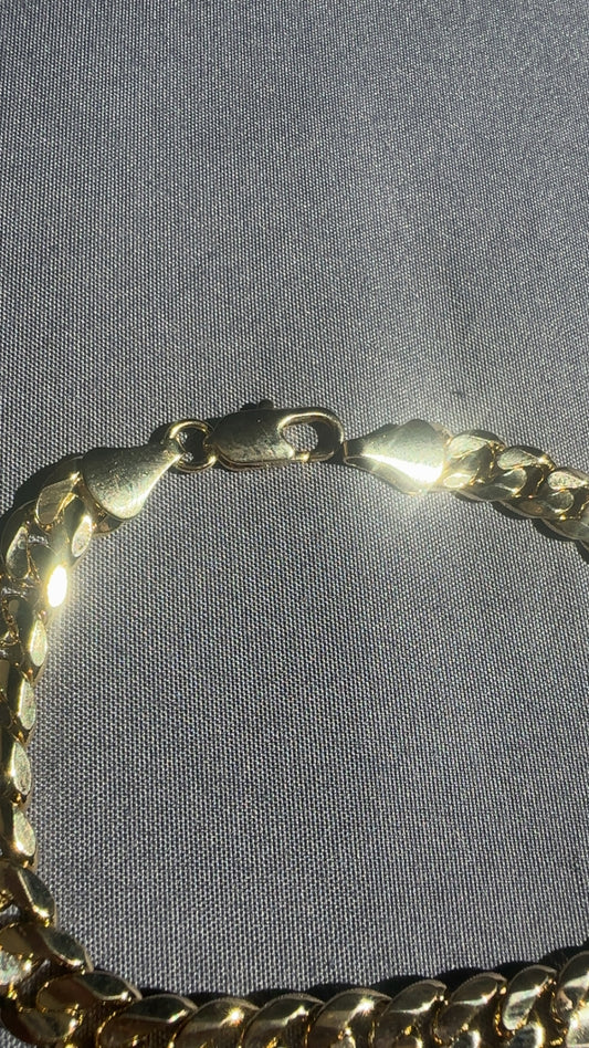 8” 9mm 14k Gold-Layered Miami Cuban bracelet