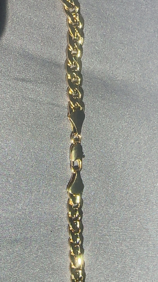 24” 7mm 14k Gold-Layered Miami Cuban Necklace