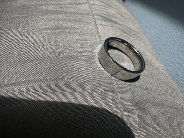 Silver-tone stainless steel ring