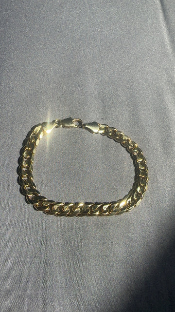 8” 9mm 14k Gold-Layered Miami Cuban bracelet