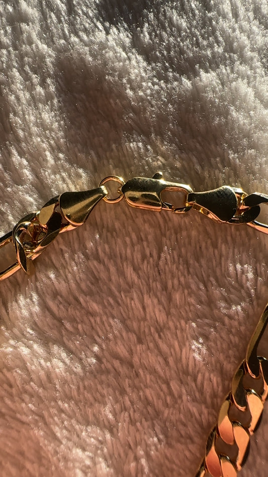 8” 6mm 14k Gold-Layered Figaro Chain bracelet