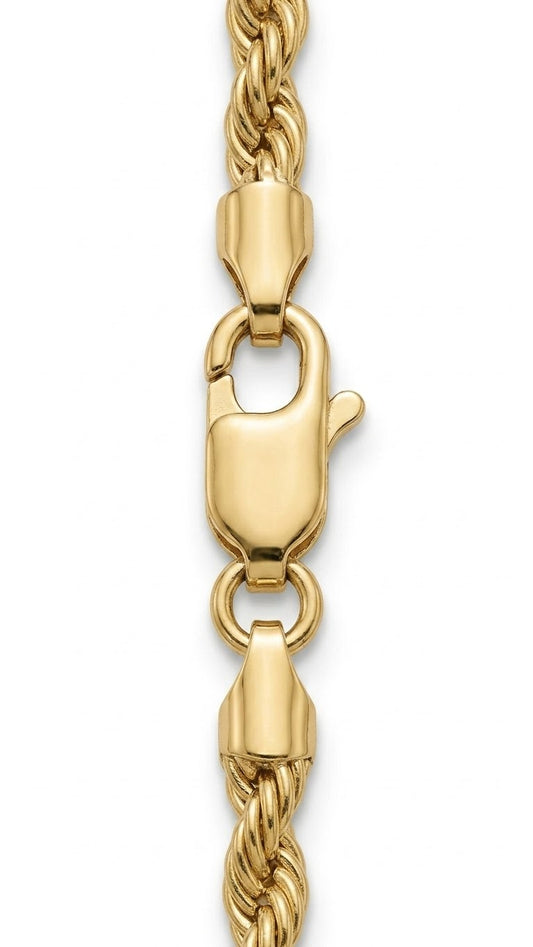 20” 6mm 14k Gold-Layered Rope Chain Necklace