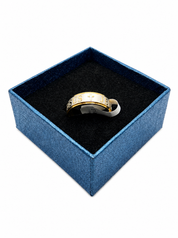 Gold Plated Jesus and Cross ring