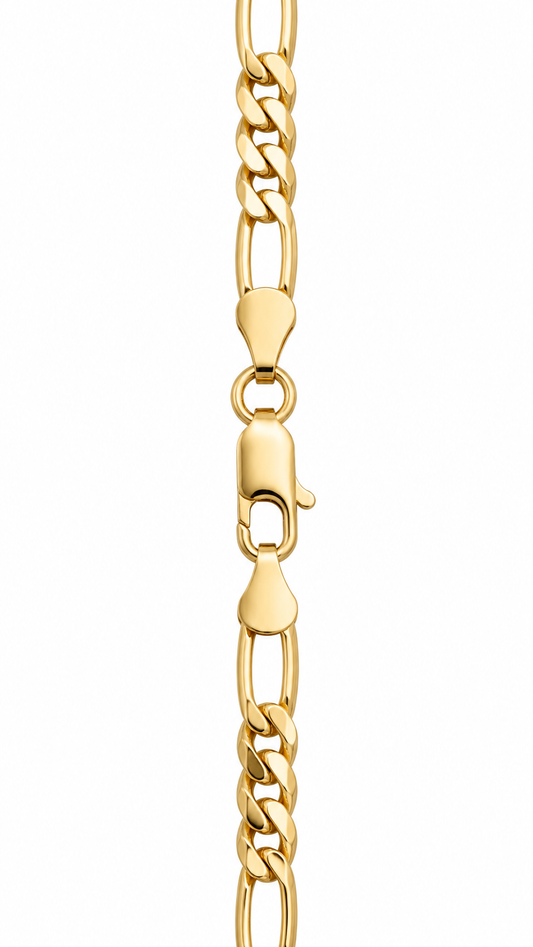 8” 6mm 14k Gold-Layered Figaro Chain bracelet