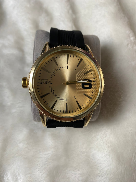 Gold Silicon Band Watch
