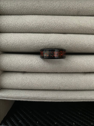 Men's Black and Red ring